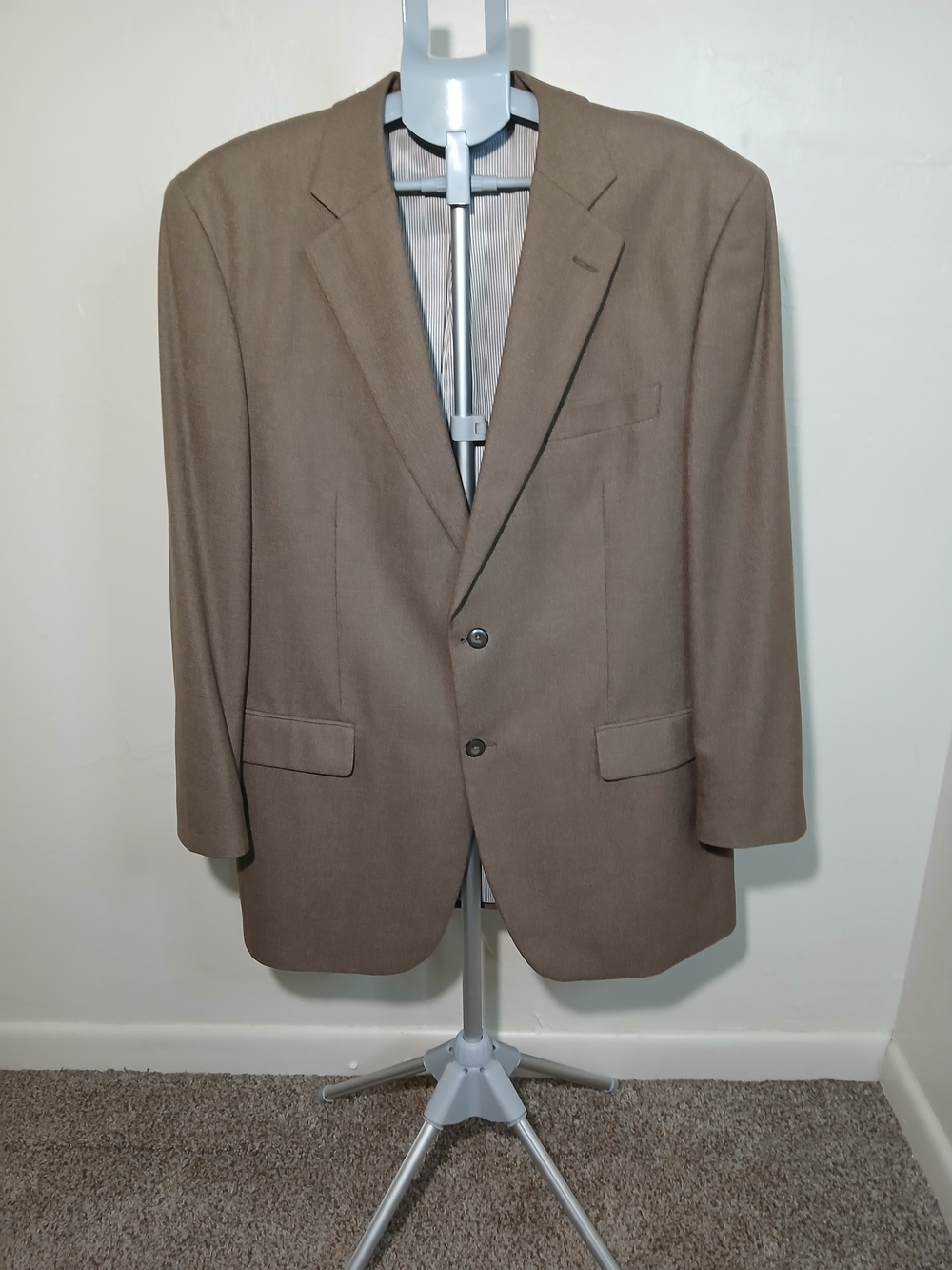 Stafford Essentials Men's Brown Textured Two-Button Sport Coat Blazer 42L